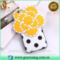 Wholesale alibaba glitter diamond beautiful flower design 3d silicon case for iphone 6s plus back cover